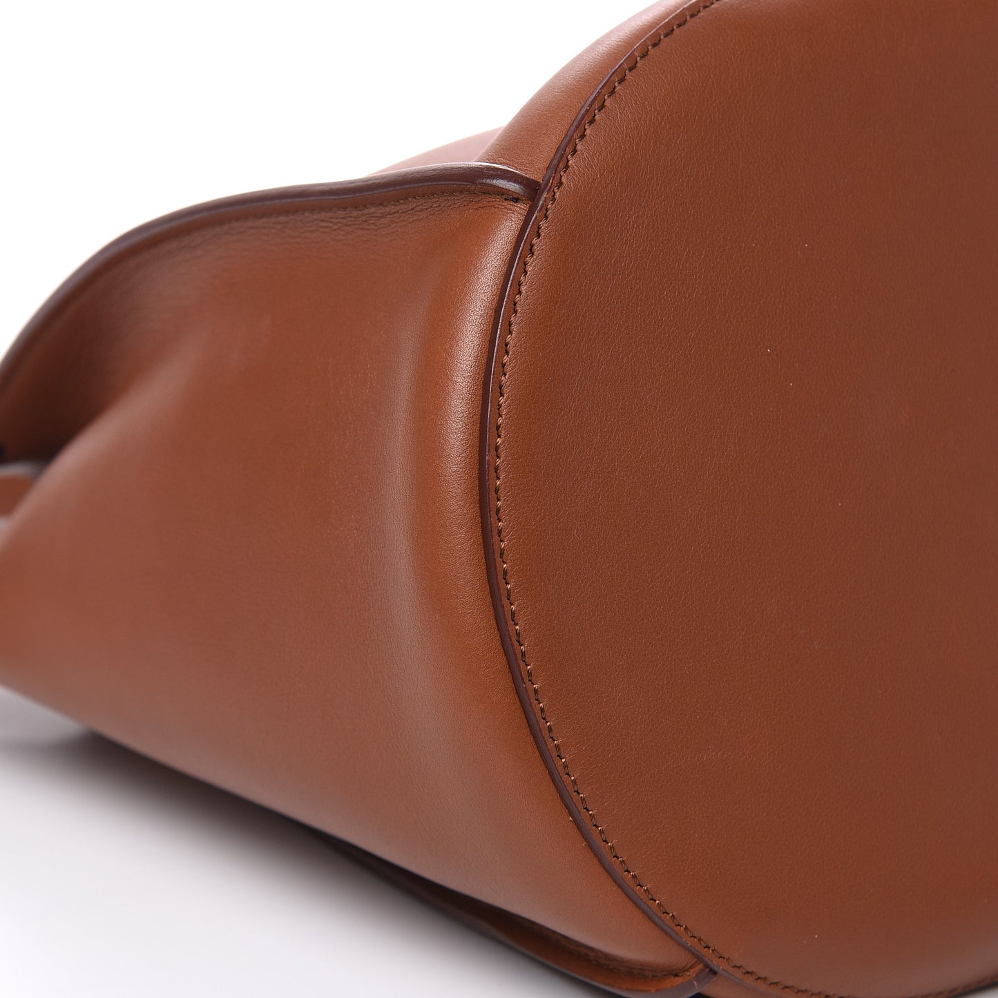 Smooth Calfskin Long Strap Big Bucket Bag Tan