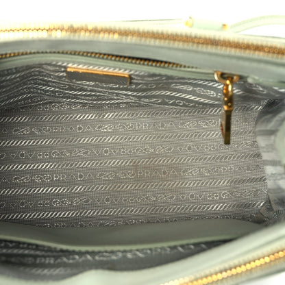 Prada Saffiano Small Galleria Double Zip Tote Acqua 4 of 8