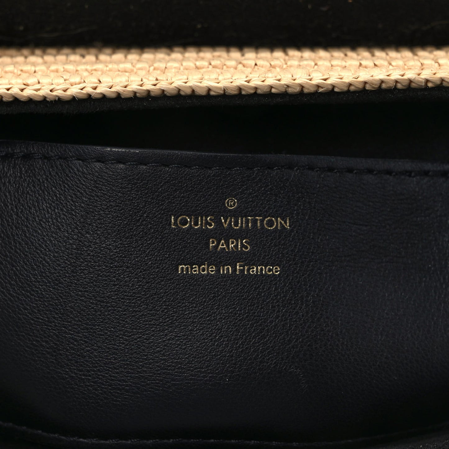 Calfskin Raffia Twist Shoulder Bag MM Black