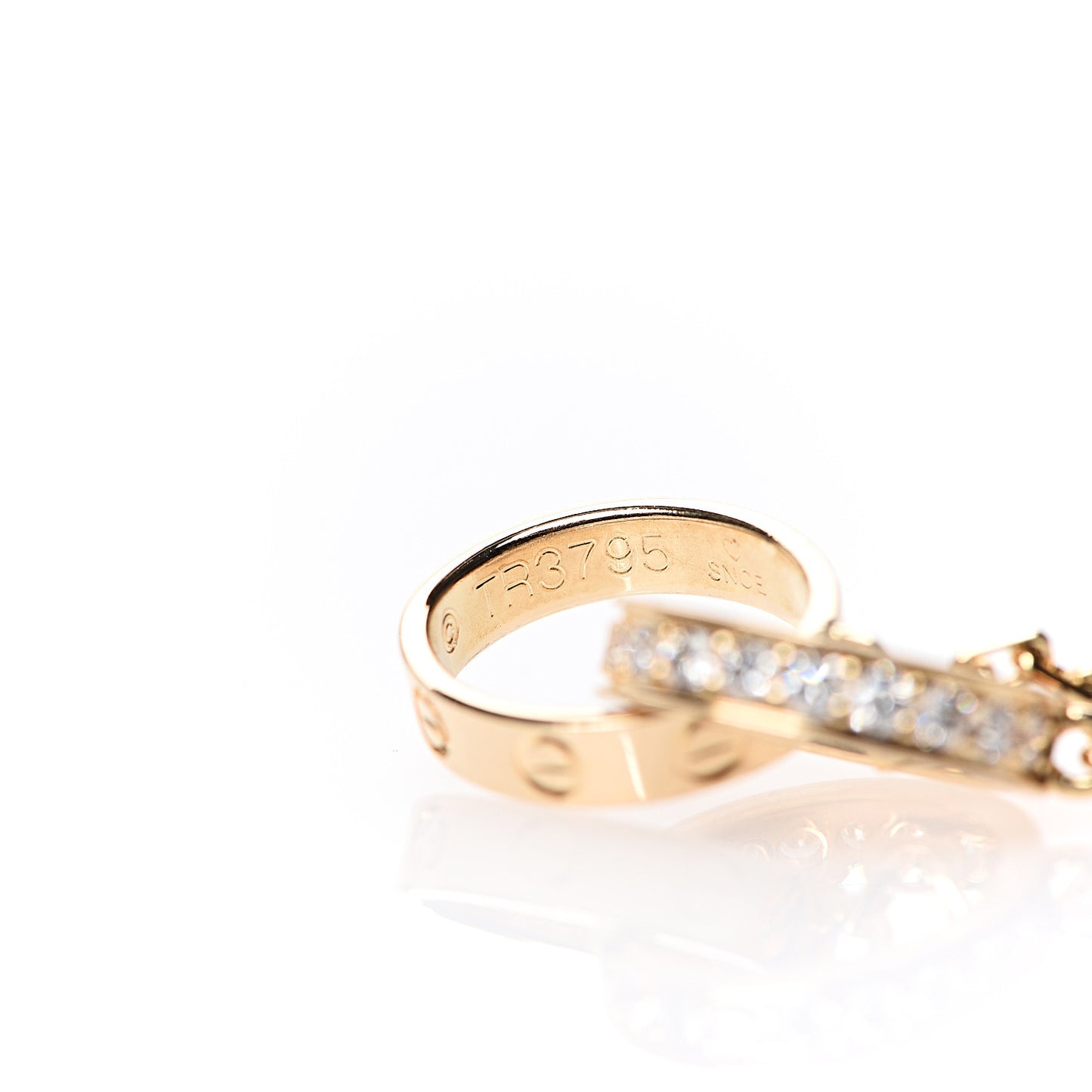 18K Yellow Gold Diamond Interlocking LOVE Necklace