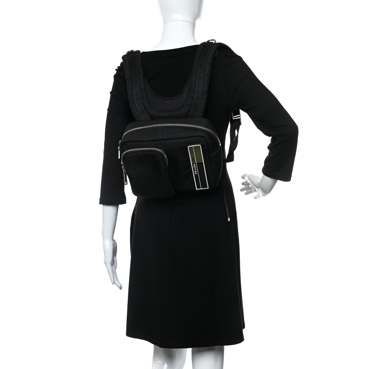 Prada Technical Nylon Backpack Black 2 of 12