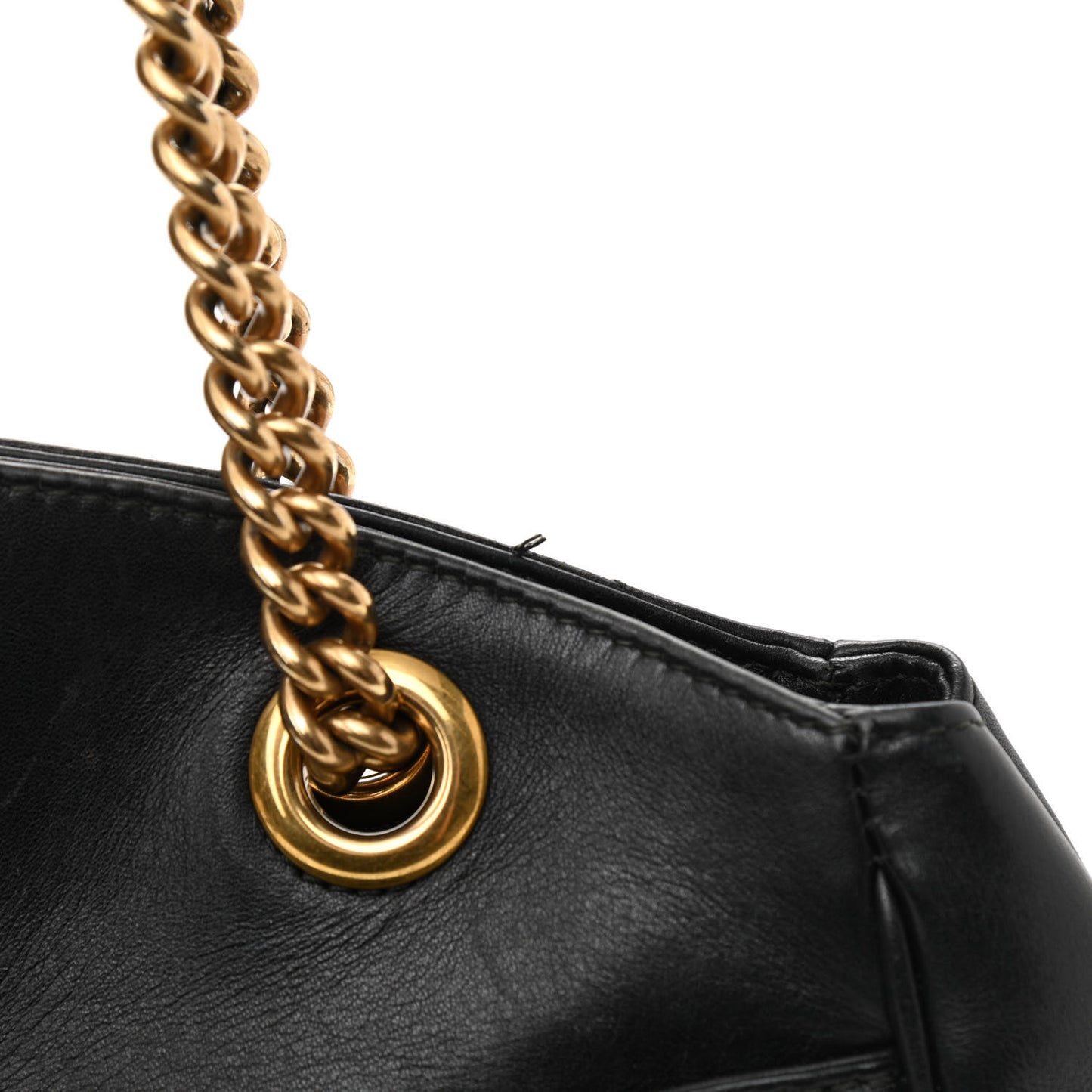 Calfskin Matelasse Medium GG Marmont Open Top Shoulder Bag Black