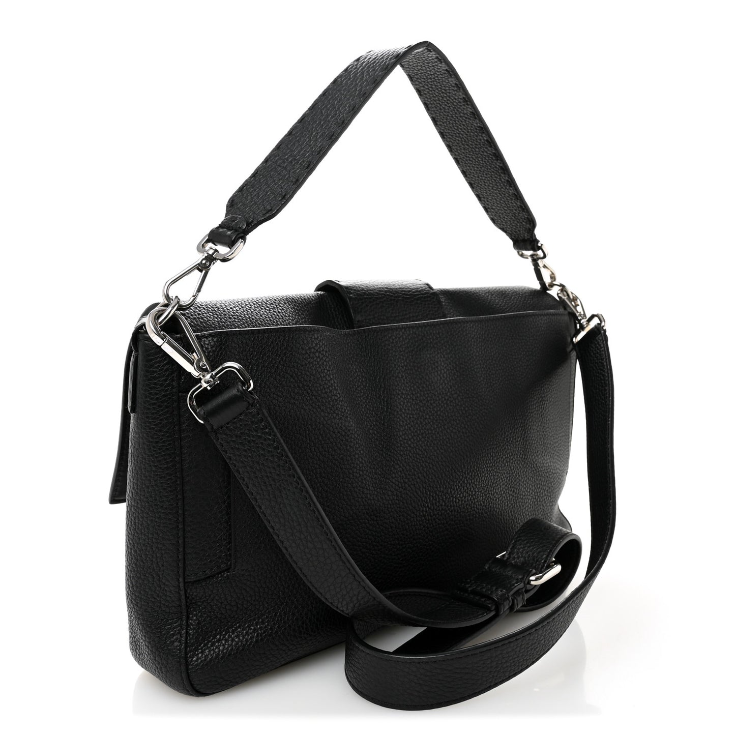 Cuoio Romano Selleria Large Convertible Baguette  Black