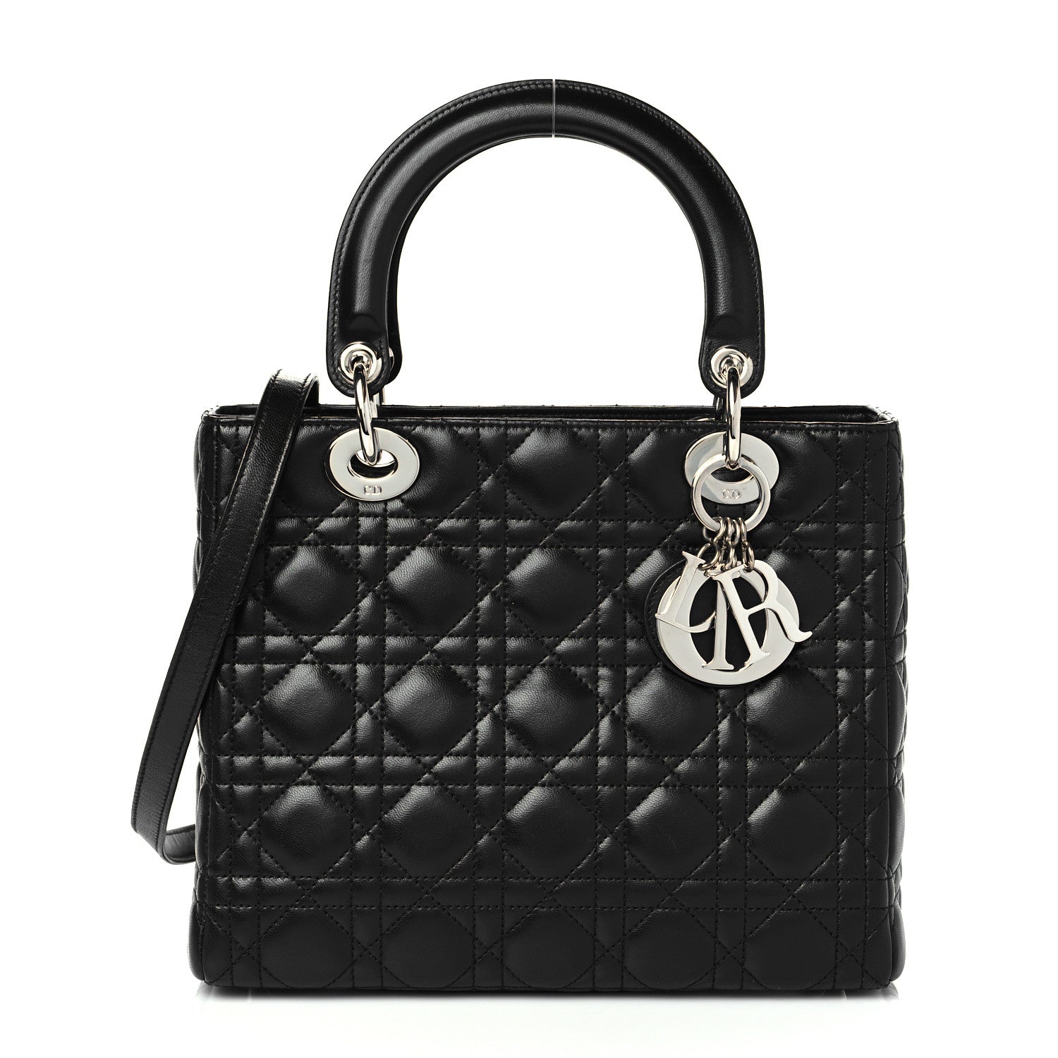 Christian Dior Lambskin Cannage Medium Lady Dior Black 1 of 11