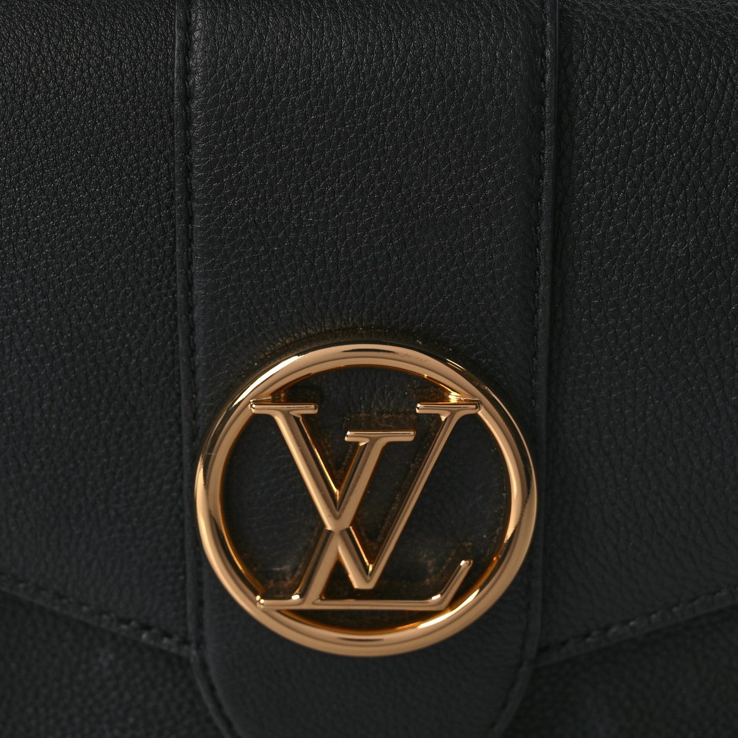 Grained Calfskin LV Pont 9 Soft MM Black