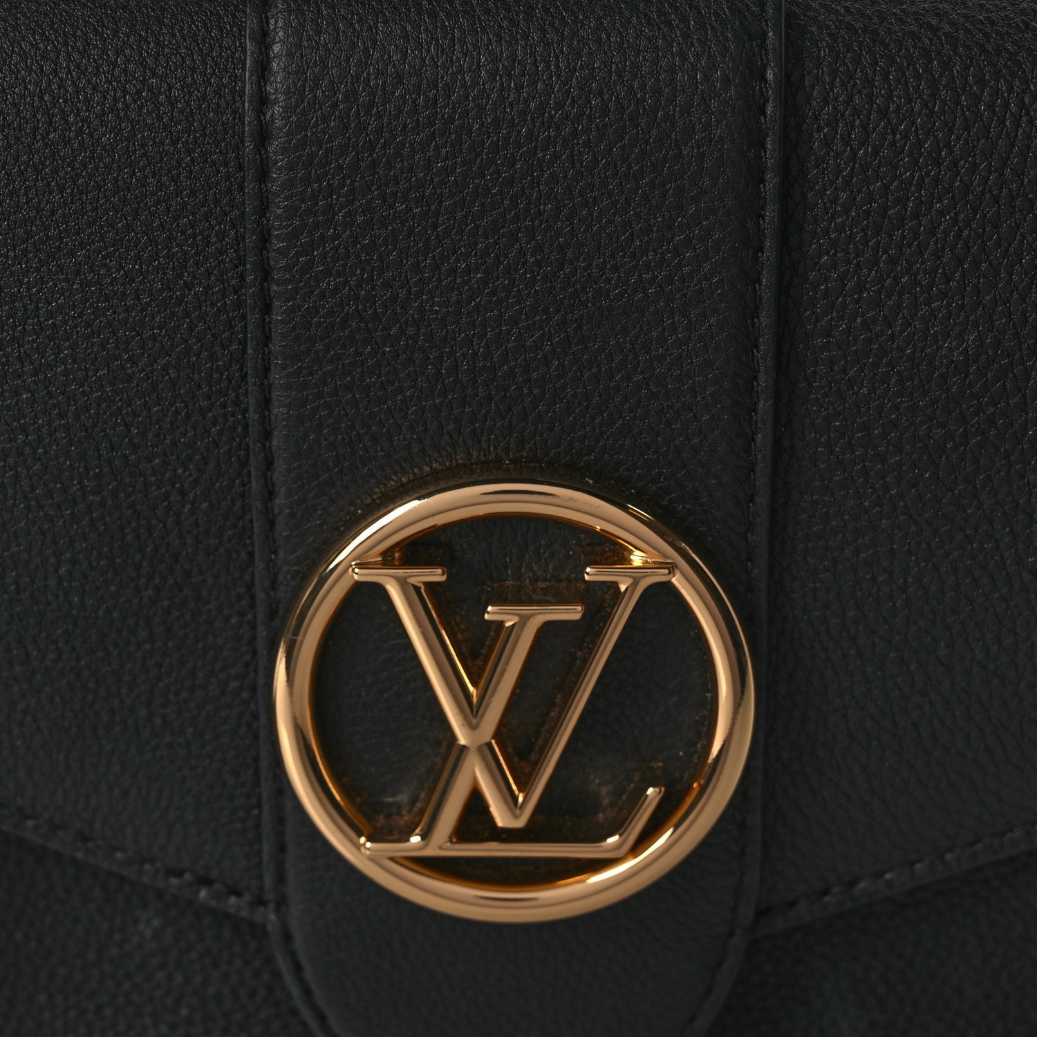 Louis Vuitton Grained Calfskin LV Pont 9 Soft MM Black 6 of 8