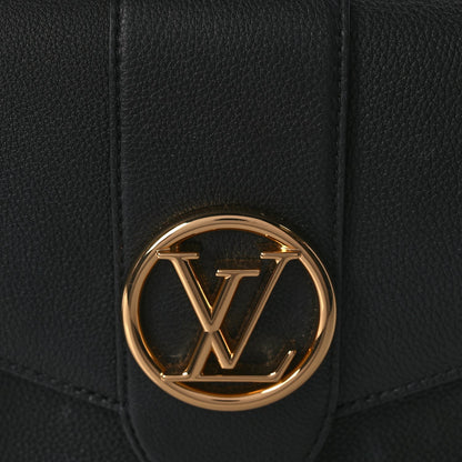 Louis Vuitton Grained Calfskin LV Pont 9 Soft MM Black 6 of 8