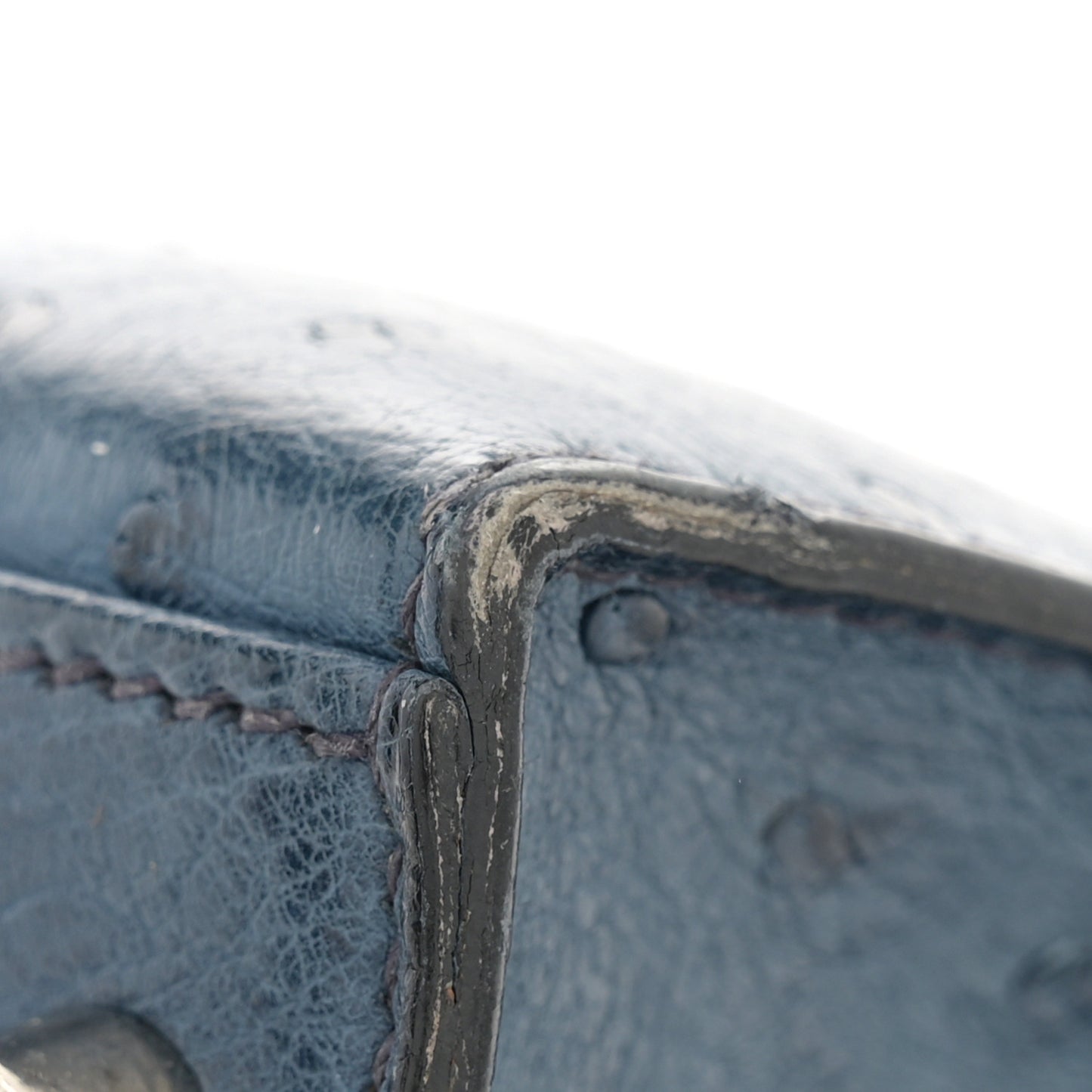 Ostrich Kelly Sellier 28 Bleu Roi