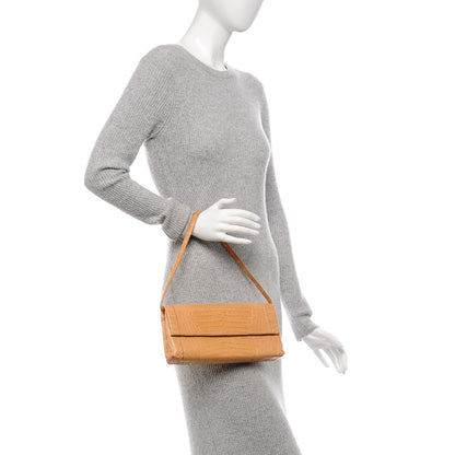 Nancy Gonzalez Crocodile Soft Flap Clutch Beige 2 of 7