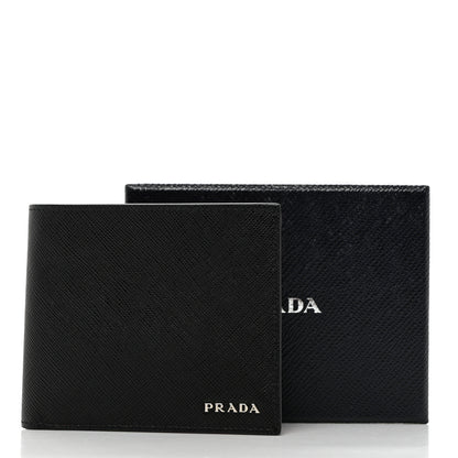 Prada Saffiano Bi-Fold Wallet Black Fuoco 3 of 7