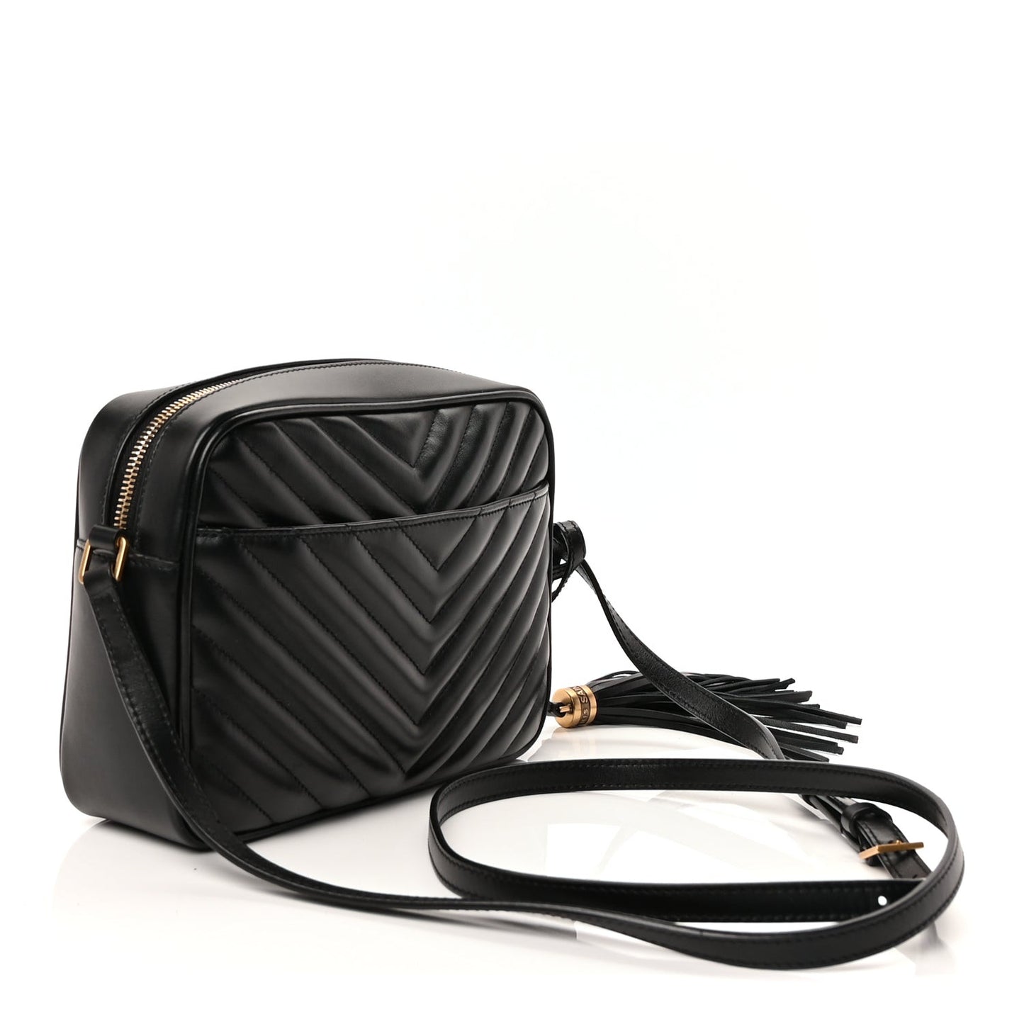 Calfskin Matelasse Monogram Lou Camera Bag Black
