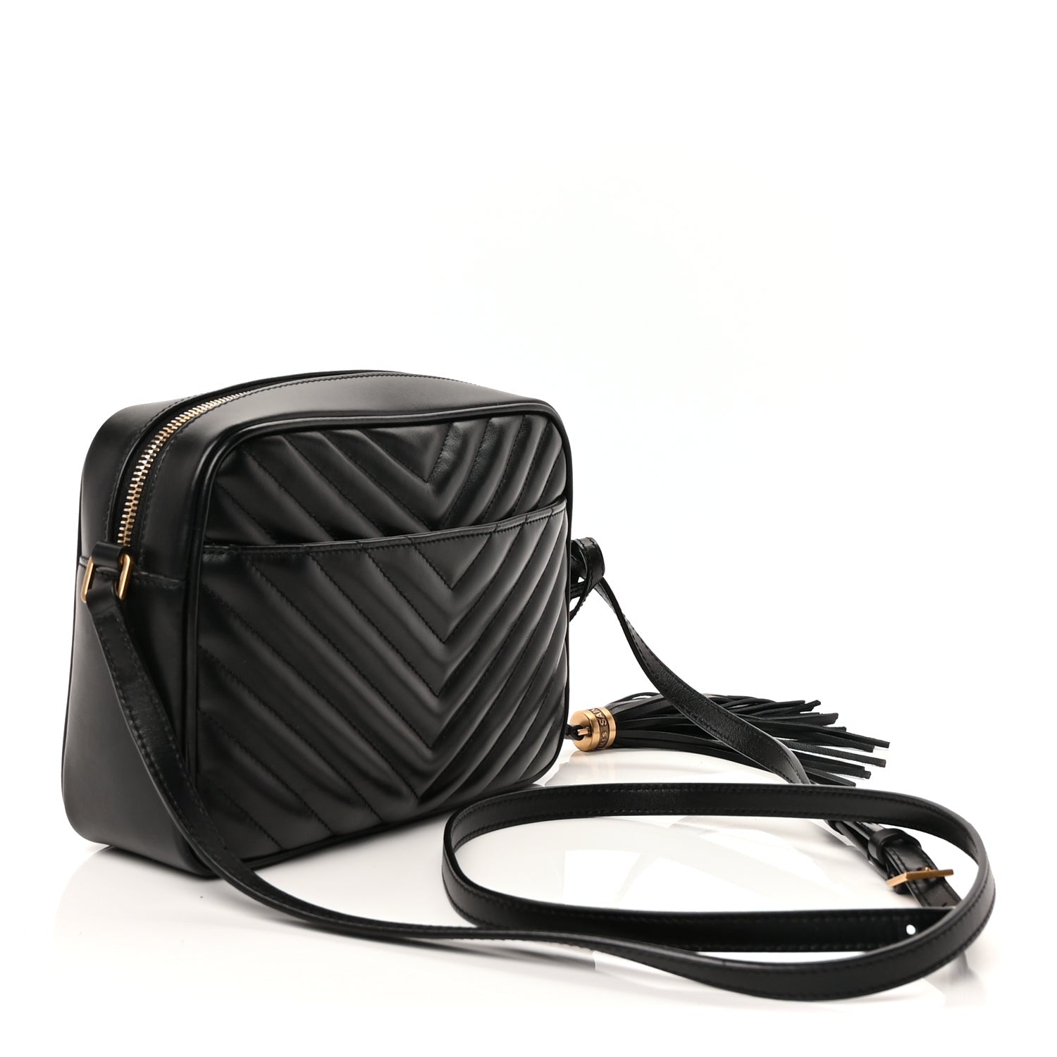 Saint Laurent Calfskin Matelasse Monogram Lou Camera Bag Black 2 of 8