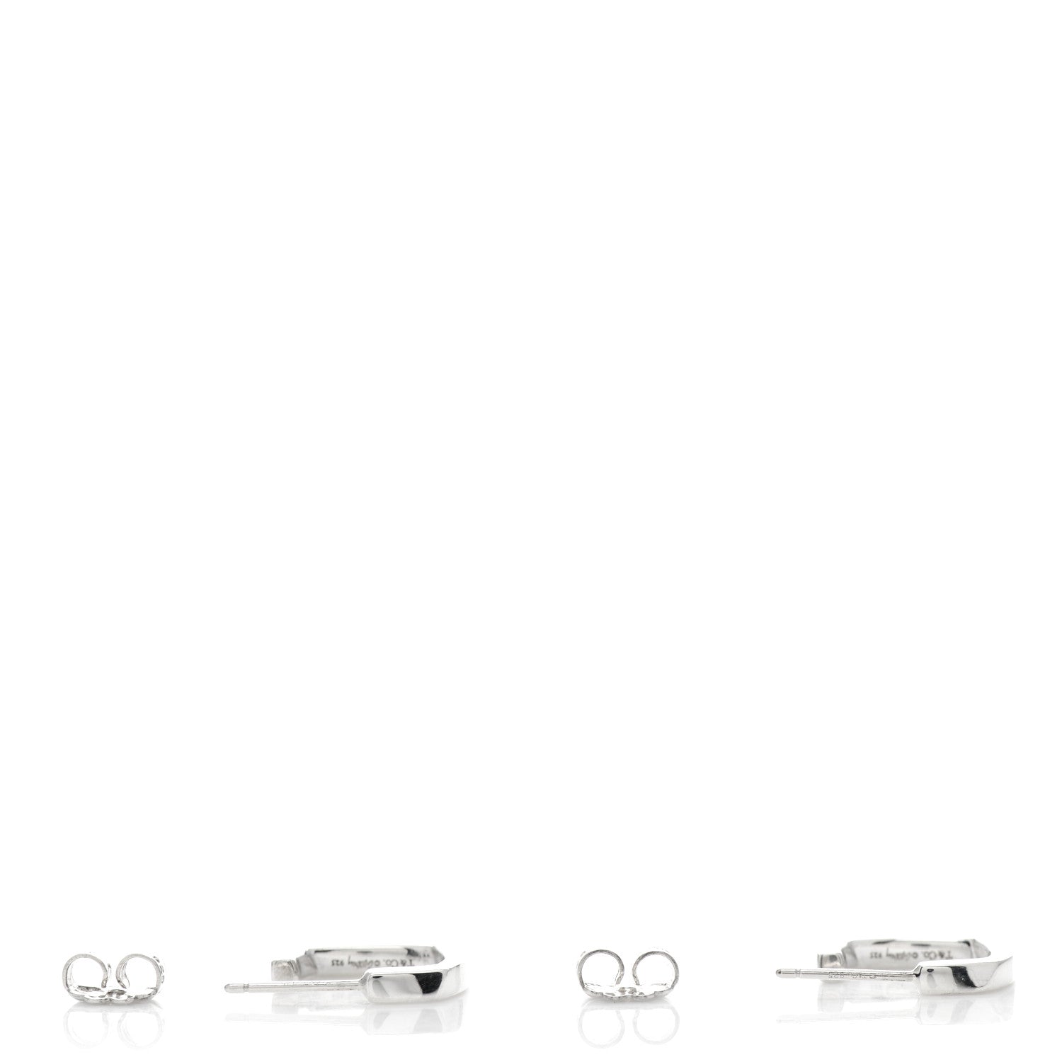 Tiffany Sterling Silver Small Frank Gehry Torque Square Hoop Earrings 3 of 4