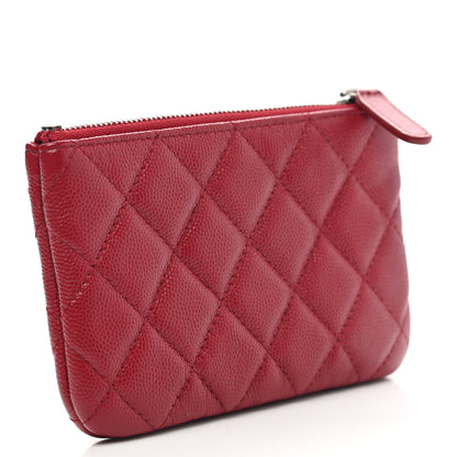 Chanel Caviar Quilted Small Cosmetic Case Red 3 of 8