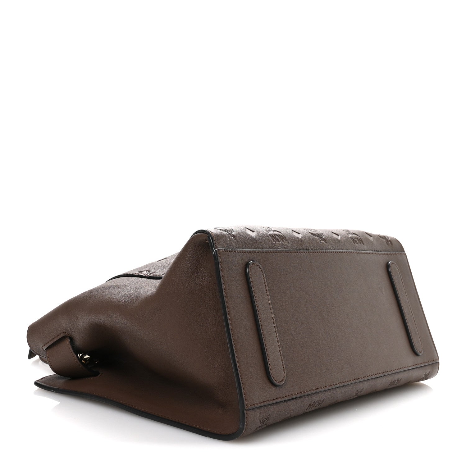 MCM Calfskin Ottomar Monogram Medium Essential Tote Chestnut 4 of 11