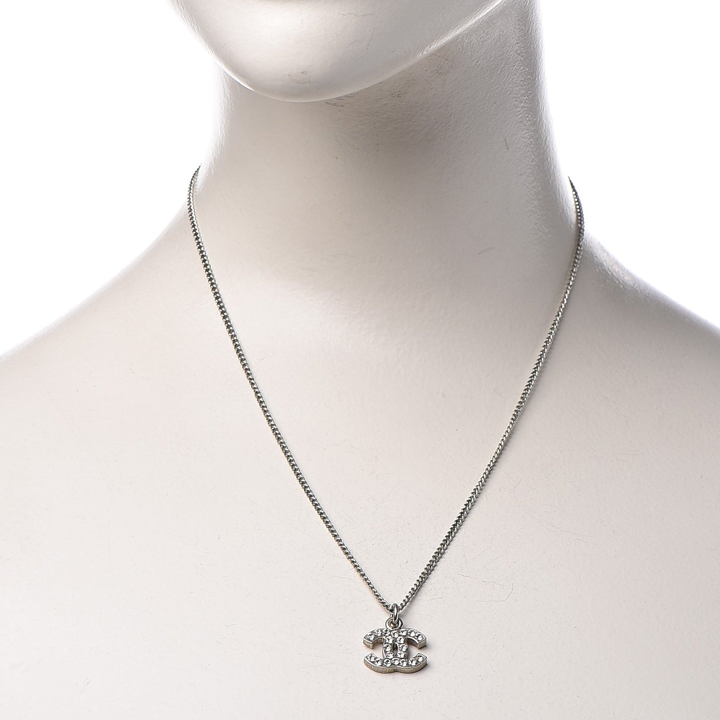 Crystal Timeless CC Necklace Silver