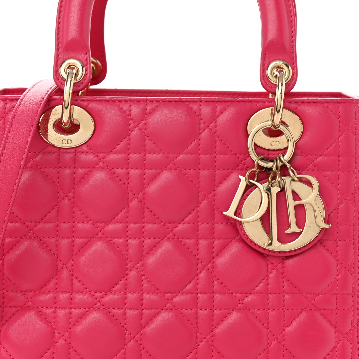 Lambskin Cannage Medium Lady Dior Pink