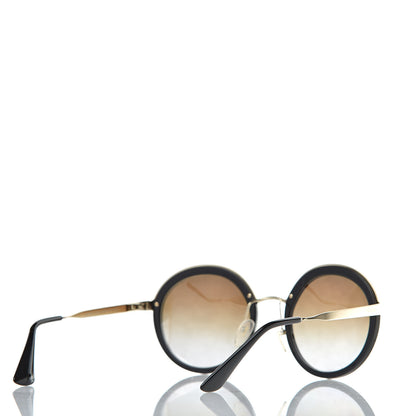 Prada Round Frame Sunglasses SPR 50T Black 4 of 8