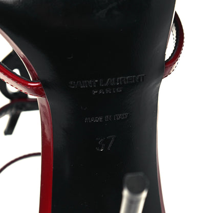 Saint Laurent Patent Calfskin Cassandra 100 Sandals 37 Red Laquer 6 of 10
