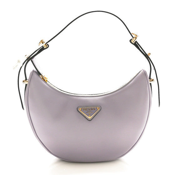 Soft Calfskin Arque Shoulder Bag Glicine