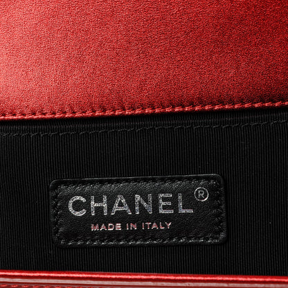 Chanel Metallic Patent Quilted Medium Boy Flap Red 6 of 7