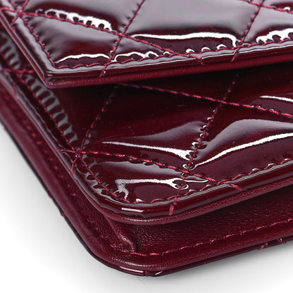 Chanel Patent Quilted Brilliant Wallet On Chain WOC Red 9 of 13