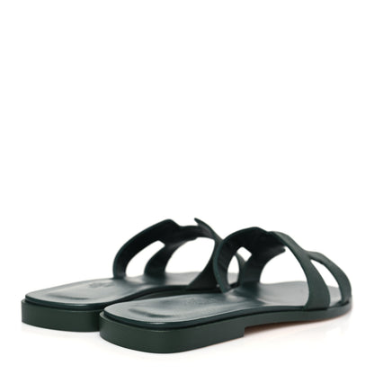 Hermes Calfskin Oran Sandals 40 Vert Viride 4 of 10