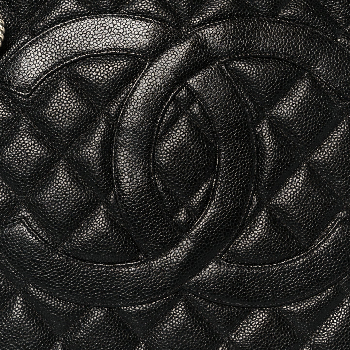 Caviar Quilted Medallion Tote Black