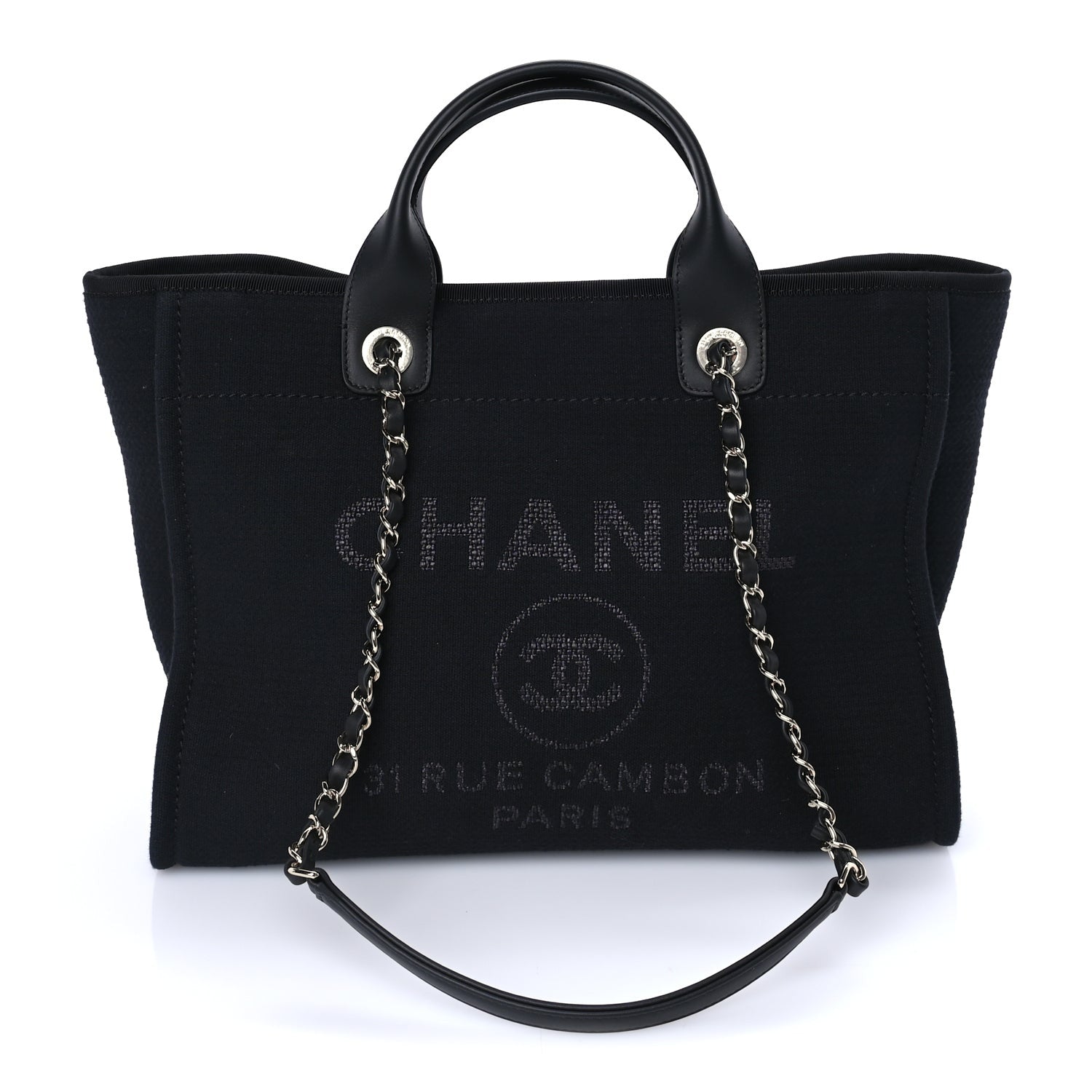 Chanel Mixed Fibers Small Deauville Tote Black 1 of 6