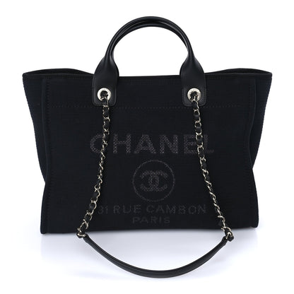 Chanel Mixed Fibers Small Deauville Tote Black 1 of 6