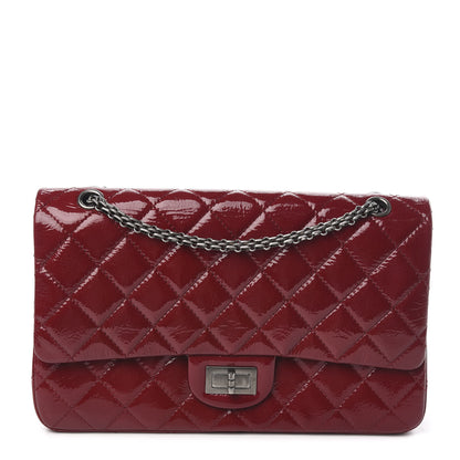 Chanel Distressed Patent Quilted 2.55 Reissue 227 Flap Red 1 of 12