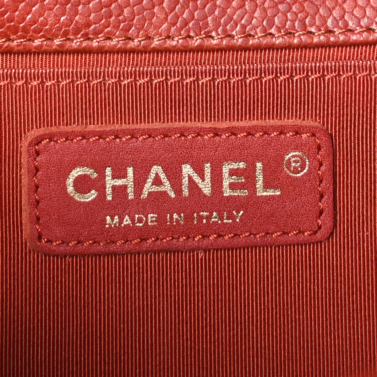 Caviar Quilted Medium Boy Flap Dark Red