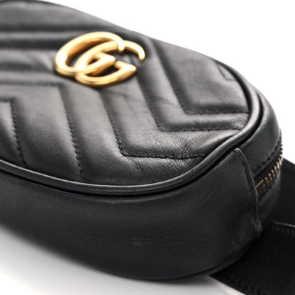 Gucci Calfskin Matelasse GG Marmont Belt Bag 75 30 Black 10 of 10