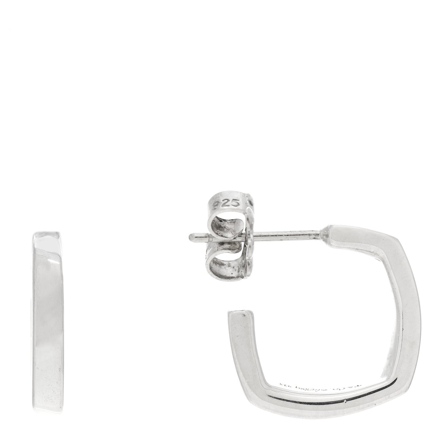 Tiffany Sterling Silver Small Frank Gehry Torque Square Hoop Earrings 1 of 4
