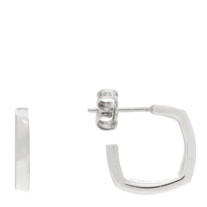 Tiffany Sterling Silver Small Frank Gehry Torque Square Hoop Earrings 1 of 4