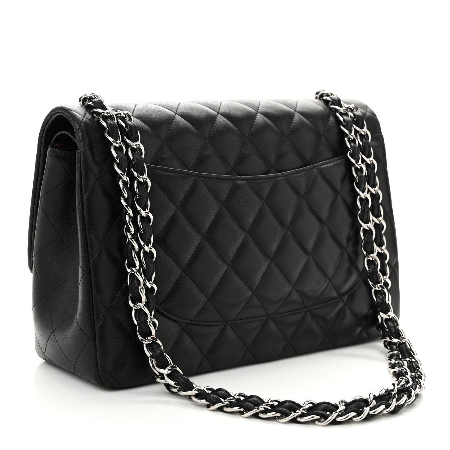 Chanel Lambskin Quilted Jumbo Double Flap Black 3 of 7