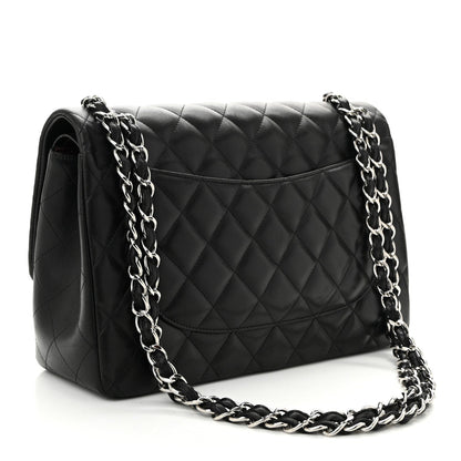 Chanel Lambskin Quilted Jumbo Double Flap Black 3 of 7