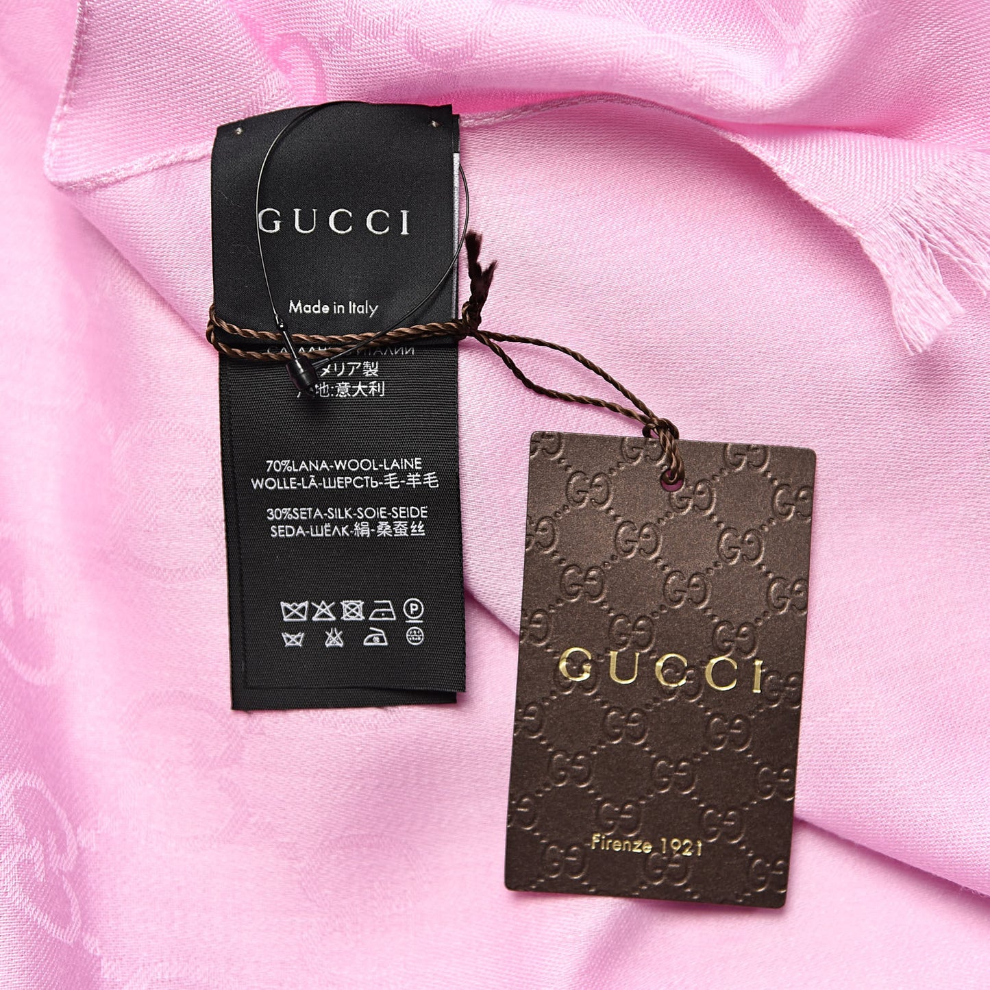 Wool Silk GG Monogram GGNat Scarf Rose