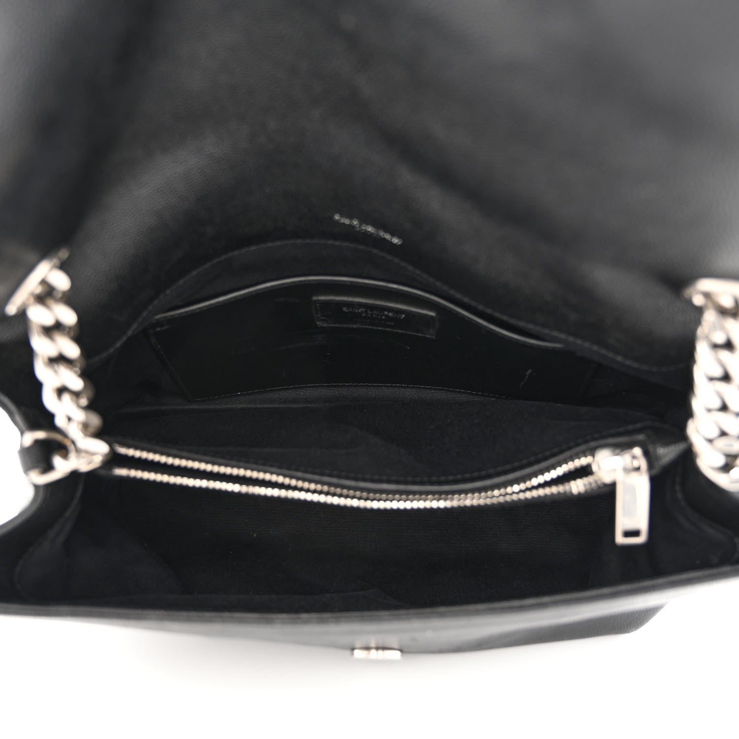 Saint Laurent Grain De Poudre Medium West Hollywood Monogram Fold-Over Black 9 of 22