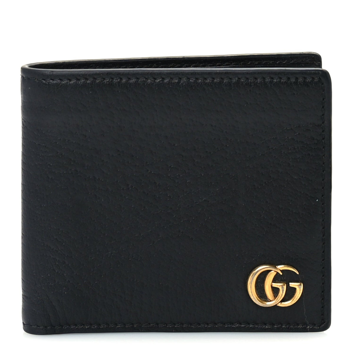 Gucci Calfskin Boar Effect GG Marmont Bi-Fold Wallet Black 1 of 6