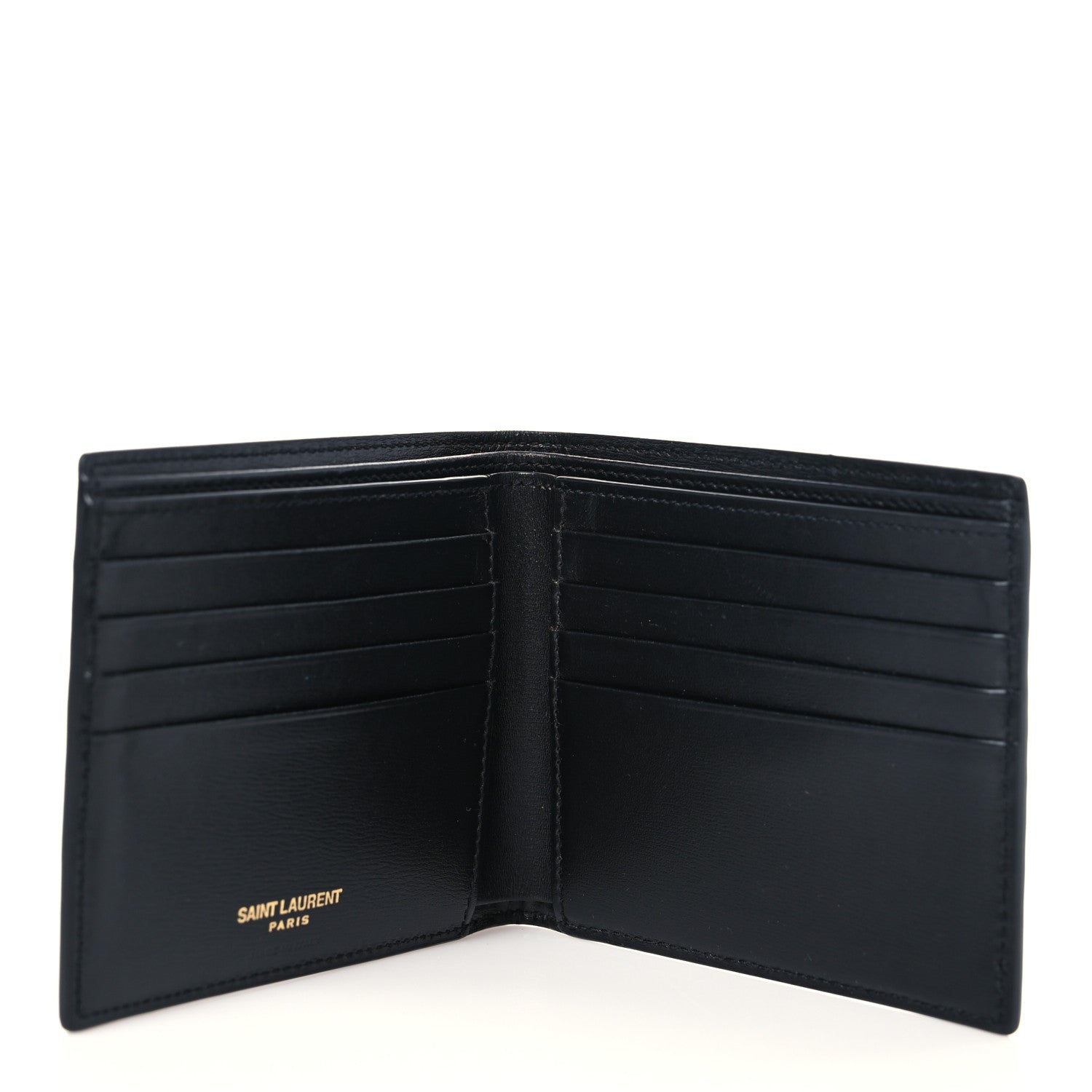 Saint Laurent Shiny Calfskin Tiny Bi-Wallet Black 5 of 6