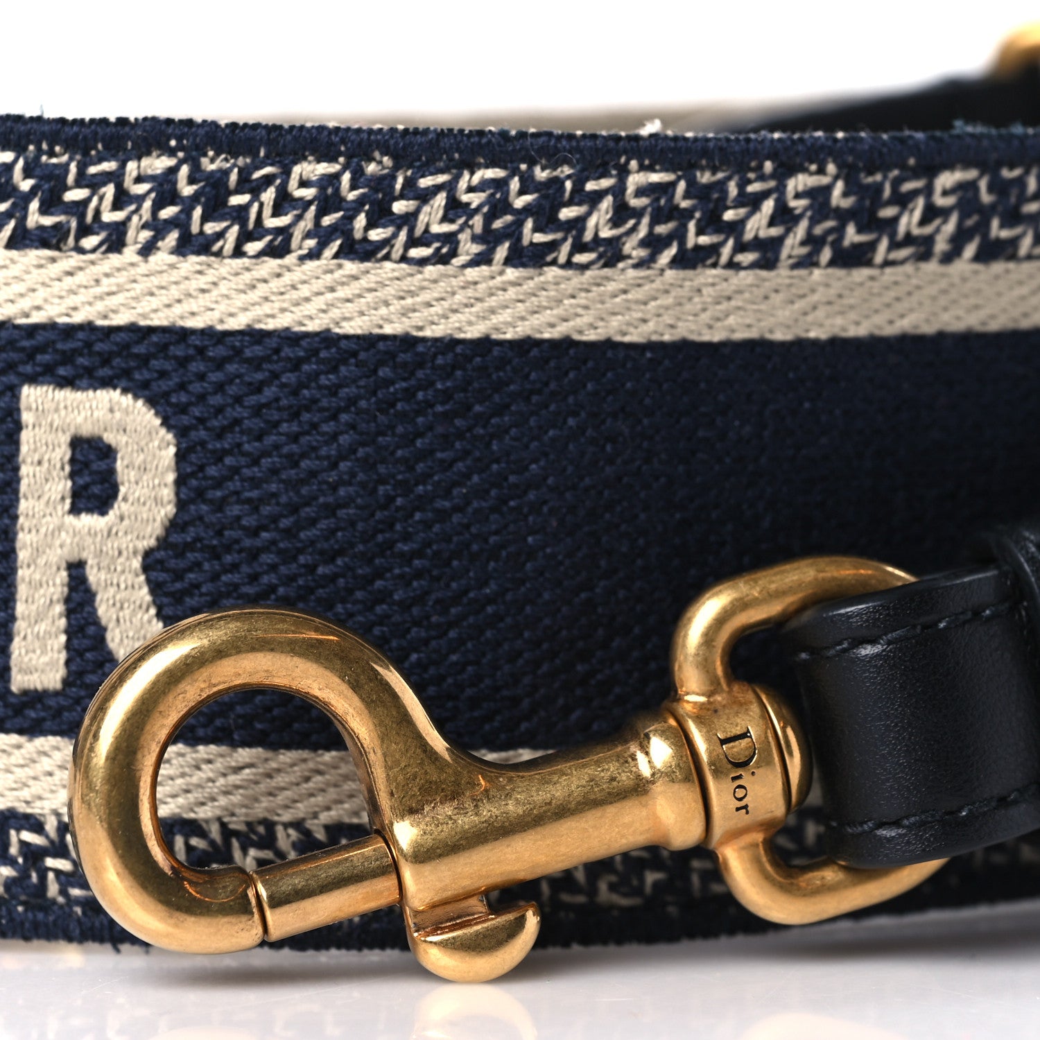 Christian Dior Canvas Embroidered Shoulder Strap Blue 2 of 6