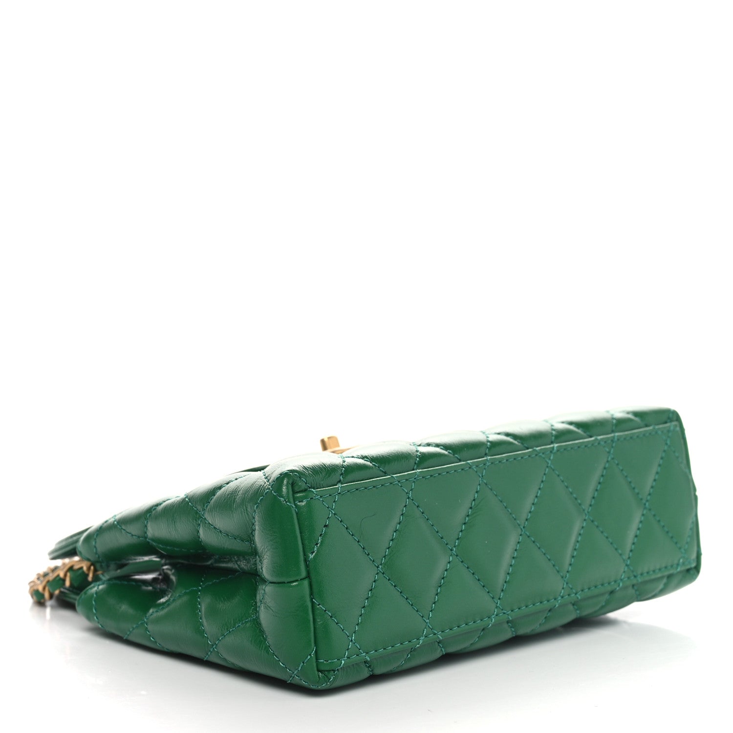 Chanel Shiny Aged Calfskin Quilted Nano Kelly Shopper Green 4 of 11