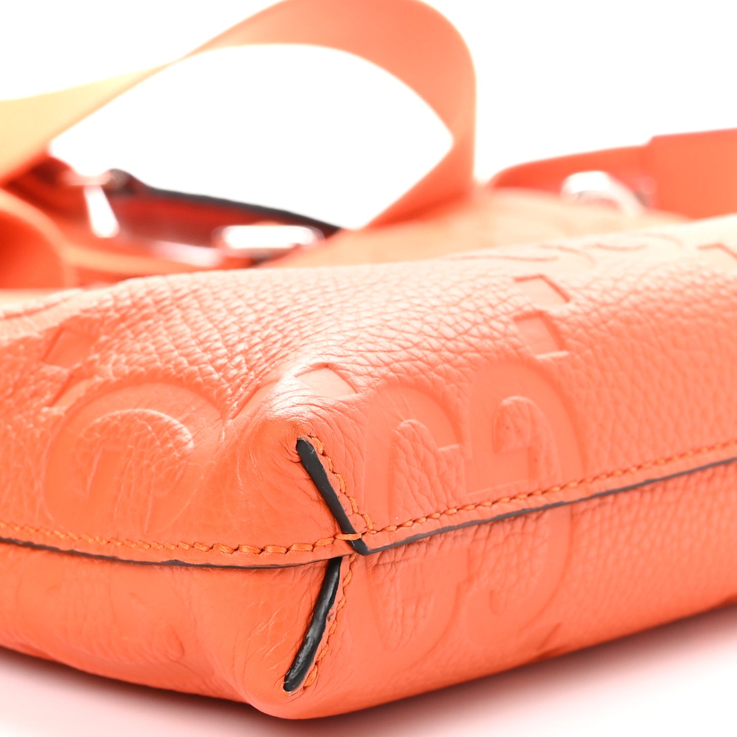 Piuma Calfskin Jumbo GG Embossed Medium Wristlet Messenger Bag Orange