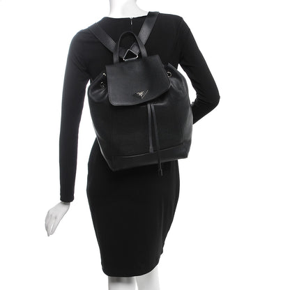 Prada Calfskin Cinch Backpack Black 2 of 10