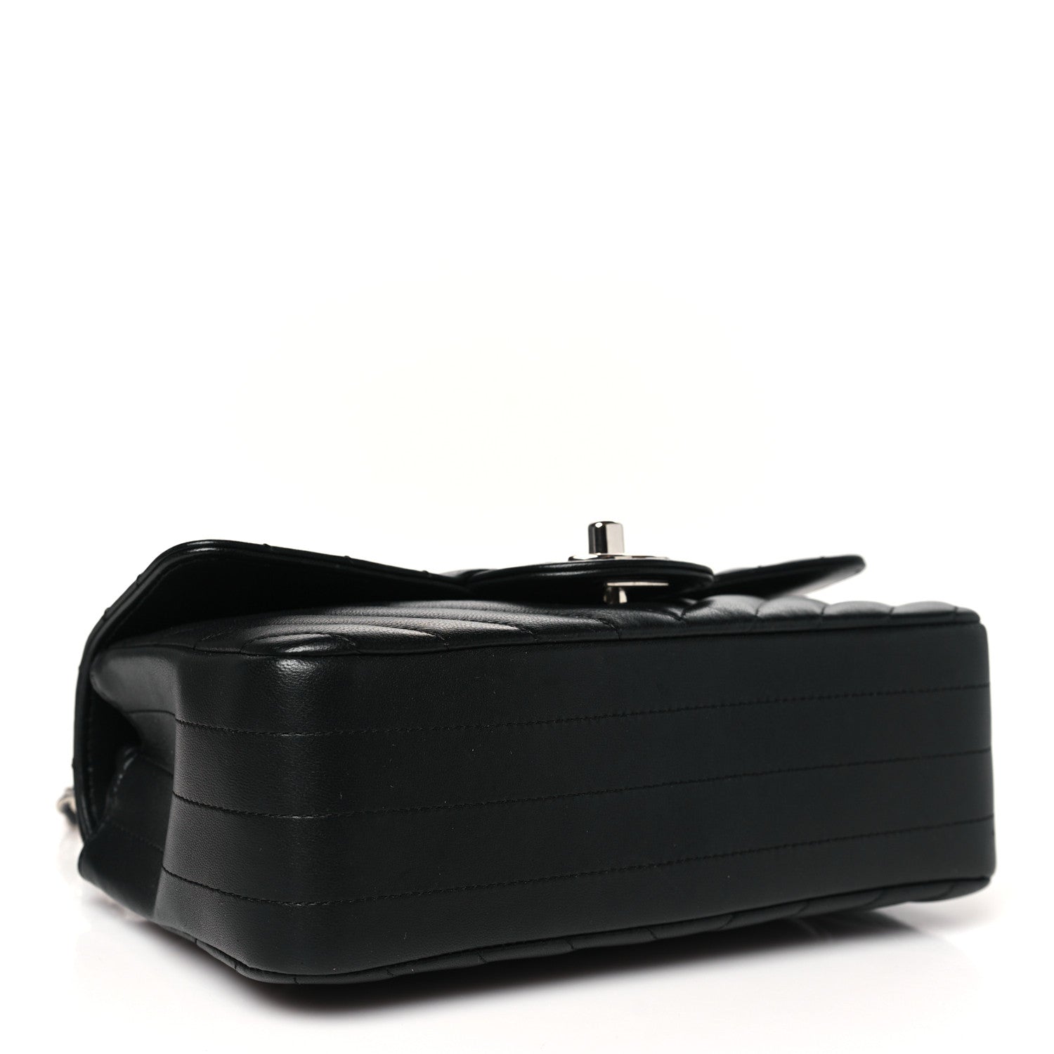 Chanel Lambskin Chevron Quilted Mini Rectangular Flap Black 4 of 15