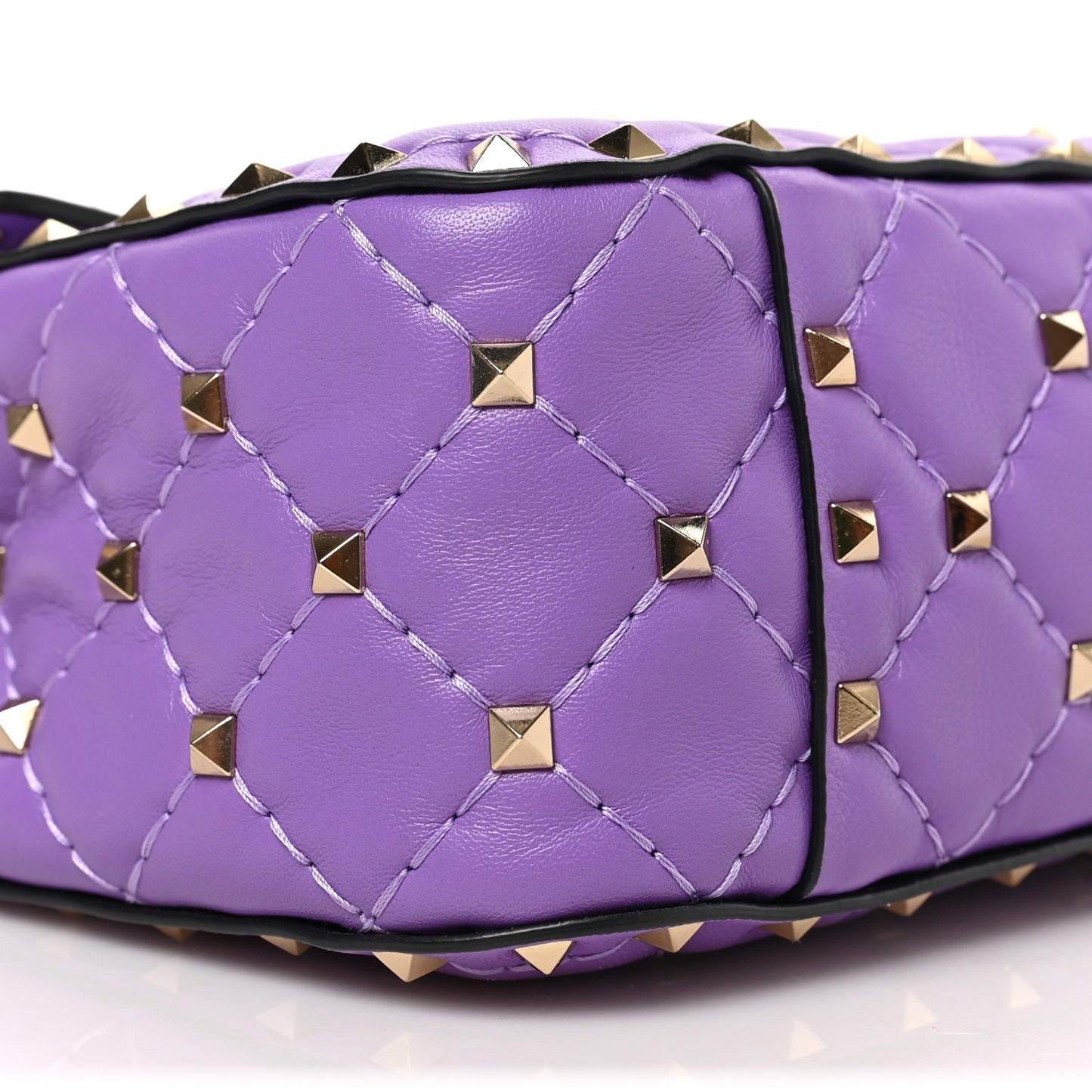 Nappa Medium Rockstud Spike Shoulder Bag Glicine