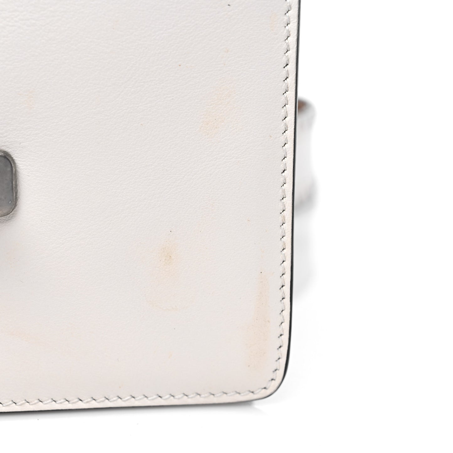 City Calf Studded Folk Cahier Bag White Caramel