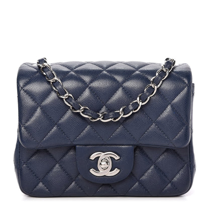 Chanel Caviar Quilted Mini Square Flap Blue 1 of 9