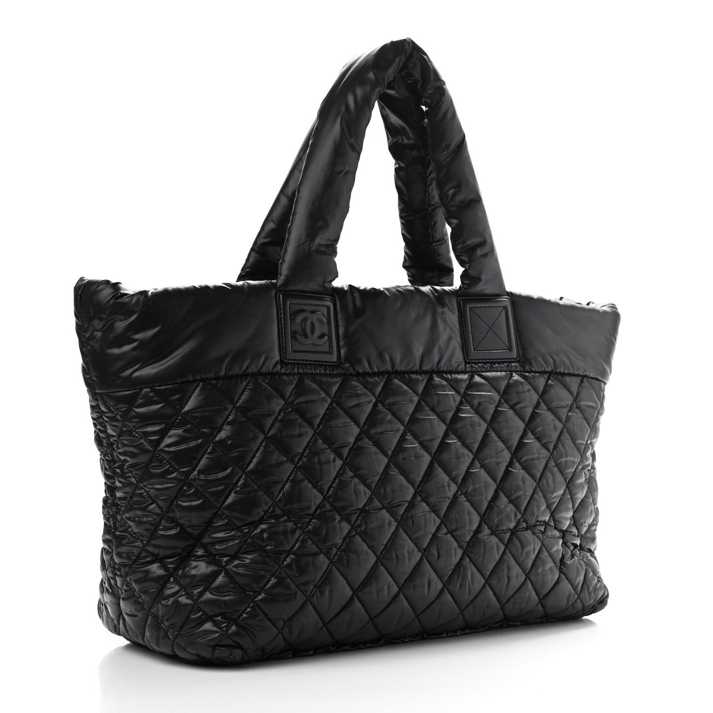 Nylon Quilted Large Coco Cocoon Tote Black